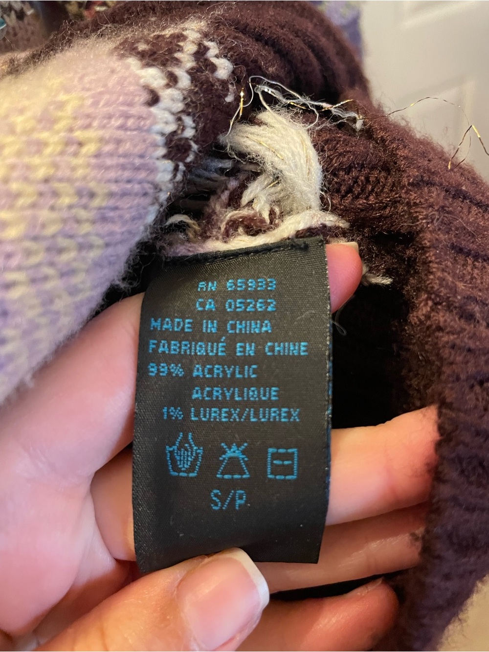 Point Zero Lavender & Brown Zip Fair Isle Cardigan - Picture 4 of 4